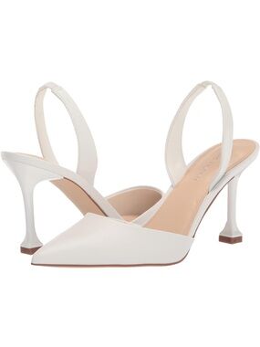 Marc Fisher White Pointed Slingback Heels